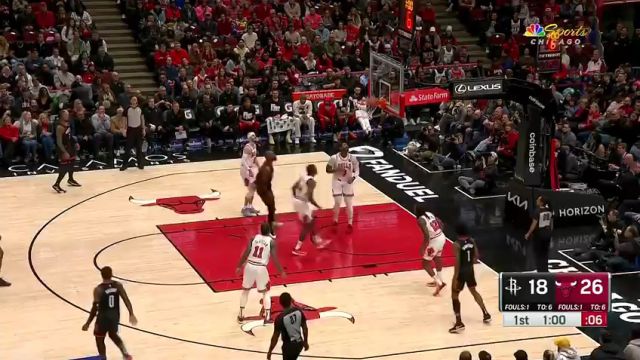 NBA常规赛：火箭vs公牛第1节英文原声回放