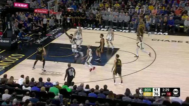 NBA常规赛：凯尔特人vs勇士第3节中文解说回放