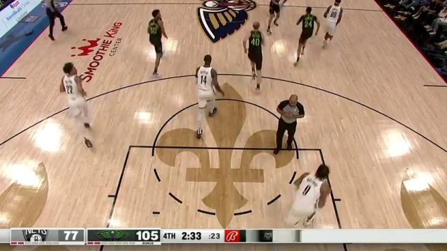 NBA常规赛：篮网vs鹈鹕第4节英文原声回放