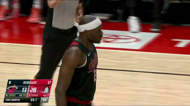 NBA常规赛：热火vs开拓者第1节中文解说回放