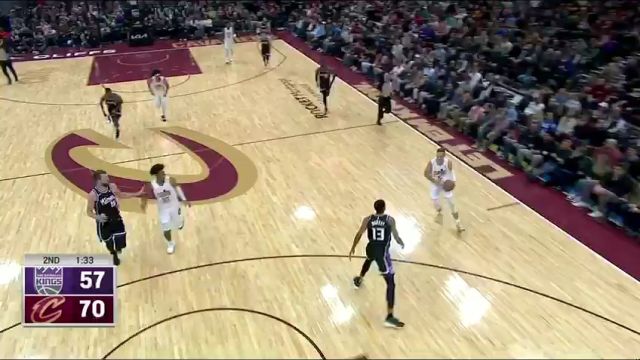 NBA常规赛：国王vs骑士第2节英文原声回放