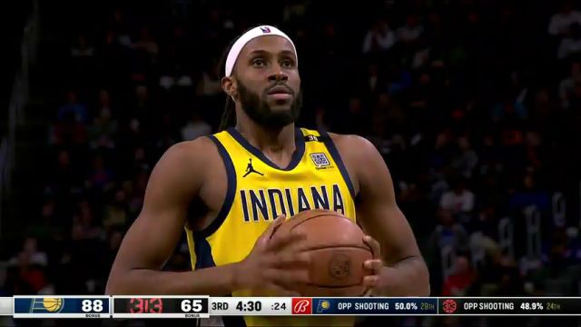 NBA常规赛：步行者vs活塞第3节中文解说回放