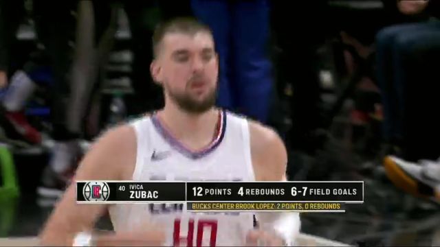 NBA常规赛：雄鹿vs快船第3节英文原声回放