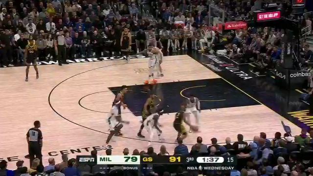 NBA常规赛：雄鹿vs勇士第3节中文解说回放