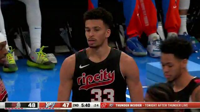 开拓者vs雷霆第2节英文原声回放