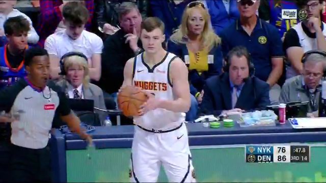 NBA常规赛：尼克斯vs掘金第3节英文原声回放