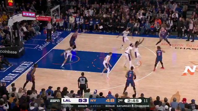 湖人vs尼克斯第2节中文解说回放