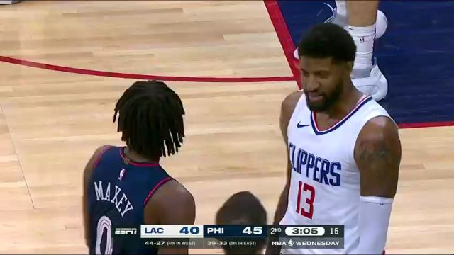 NBA常规赛：快船vs76人第2节中文解说回放