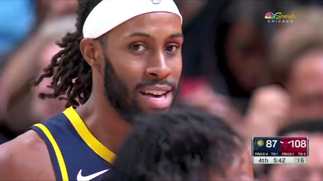 NBA常规赛：步行者vs公牛第4节英文原声回放