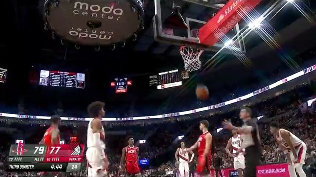 NBA常规赛：火箭vs开拓者英文原声全场回放