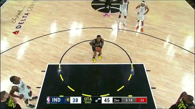 步行者vs爵士第2节英文原声回放