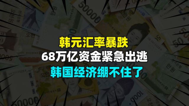 韩元汇率暴跌,68万亿资金紧急逃离,韩国经济绷不住了