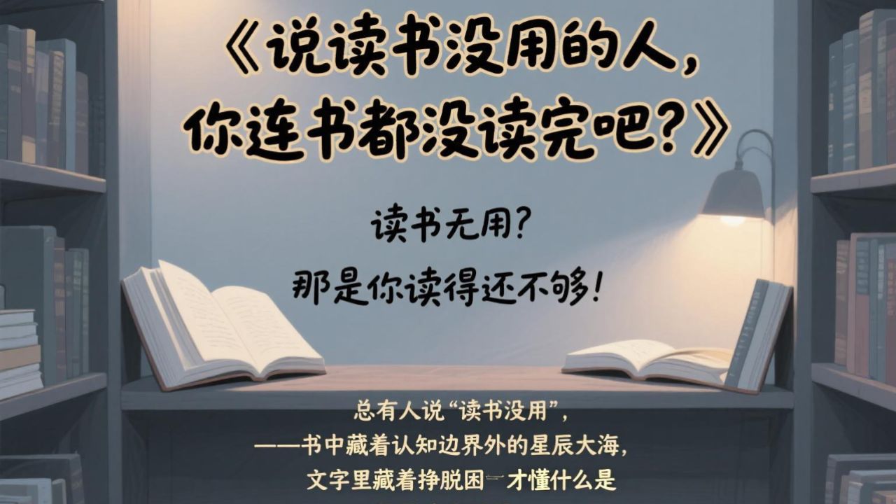 《说读书没用的人,你连书都没读完吧?》读书无用?那是你读得还不够!总有人说“读书没用”,却没看见——_高清1080P在线观看平台_腾讯视频