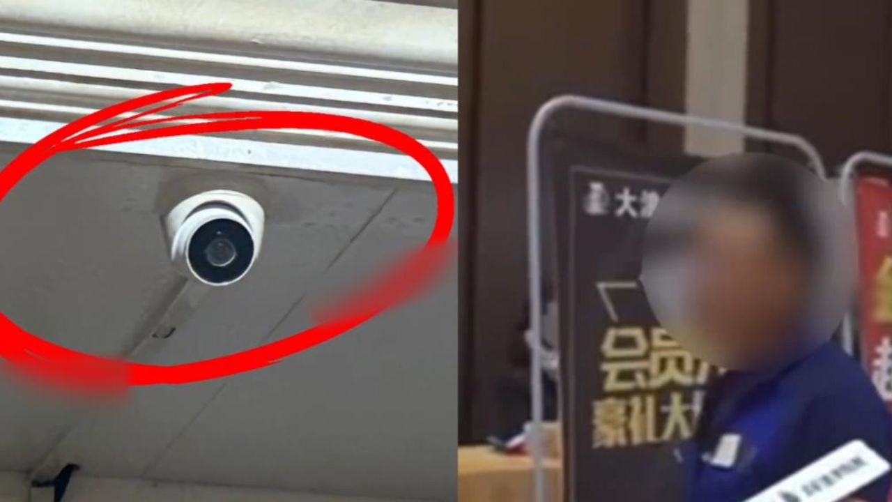 男子在洗浴中心洗澡，抬头发现被2个摄像头拍摄，洗浴中心：没开_高清