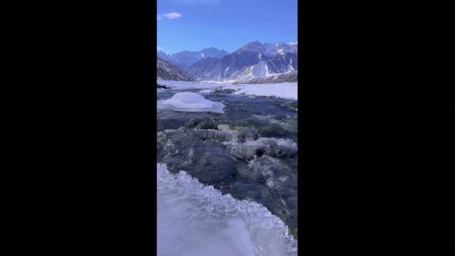 乌苏市白杨河镇巴音沟河雪景2024年2月7日