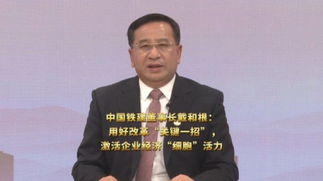 中国铁建董事长戴和根:用好改革“关键一招”,激活企业经济“细胞”活力