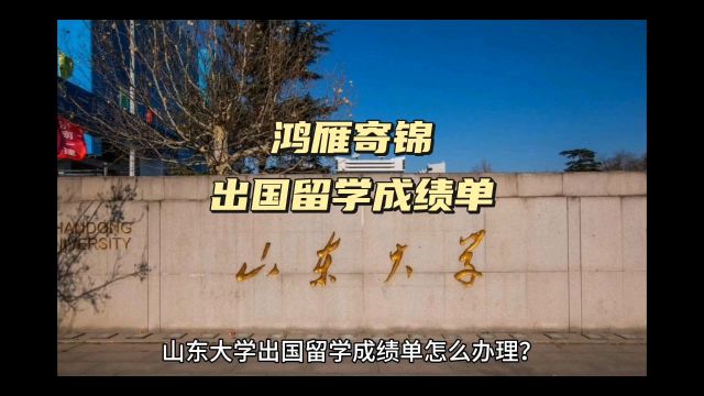 鸿雁寄锦出国留学中英文成绩单打印 山东大学