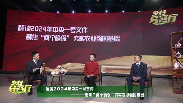 乡村会客厅 | 解读2024中央一号文件——聚焦“两个确保” 夯实农业强国基础