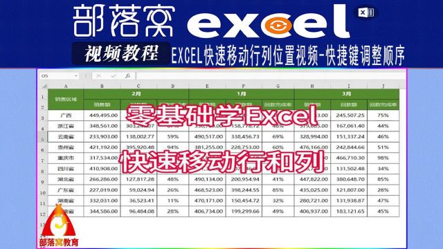 excel快速移动行列位置视频:快捷键调整顺序