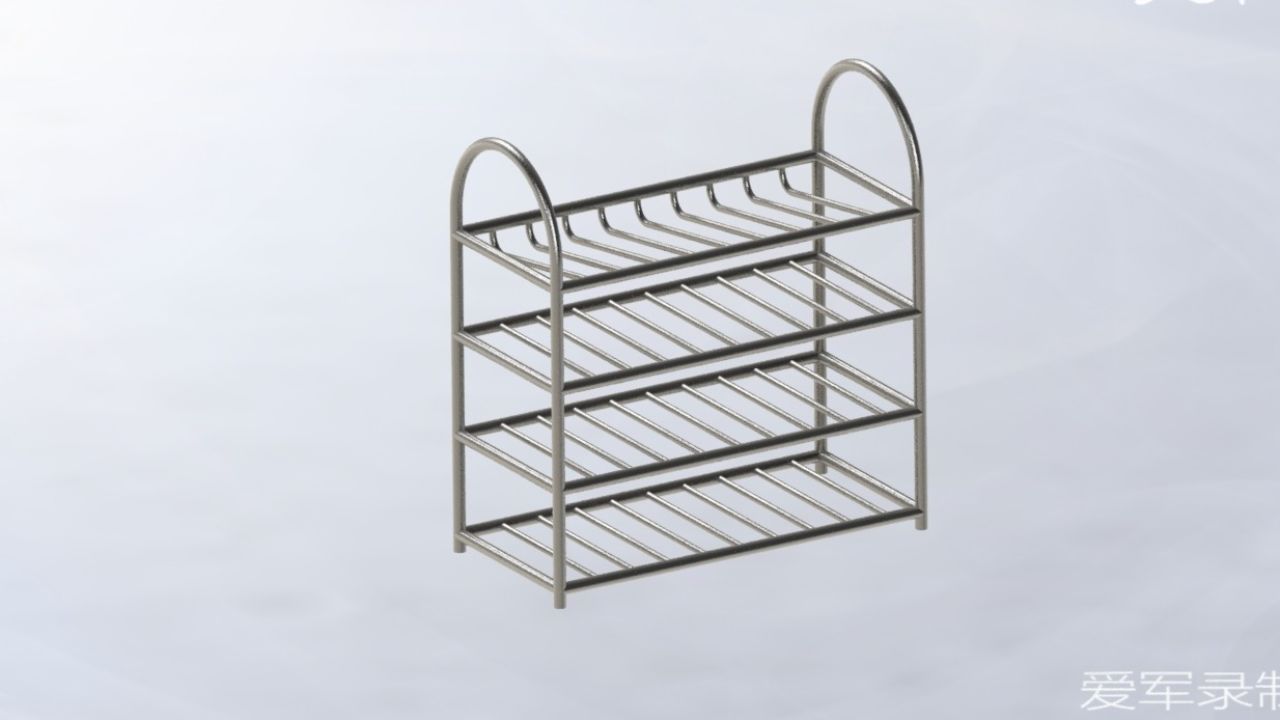 solidworks爱军教程sw实战营用结构构件绘制一个不锈钢鞋架