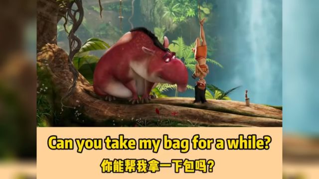 每日英语口语练习can you take my bag for a while 你能帮我拿下包吗?