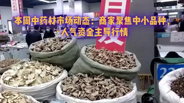 本周中药材市场动态:商家聚焦中小品种,人气资金主导行情