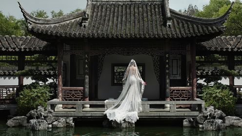 南京婚纱照推荐薇阁创影婚纱照外景「绮梦 卷」值得被珍藏的仪式感结婚照新中式园林婚纱照