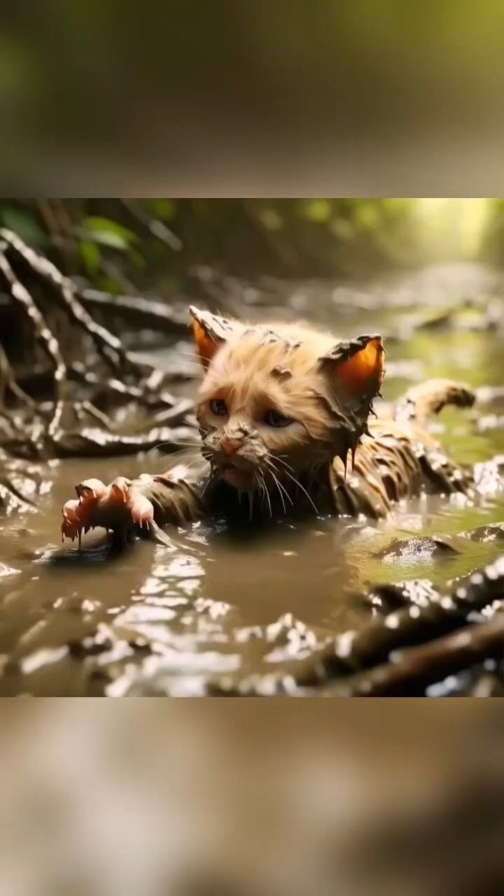 深陷泥潭马上要陷进去的猫猫可怎么办!