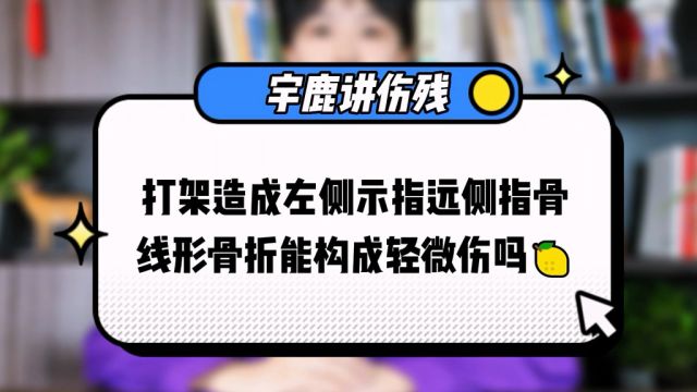 打架造成左侧示指远侧指骨线形骨折能构成轻微伤吗