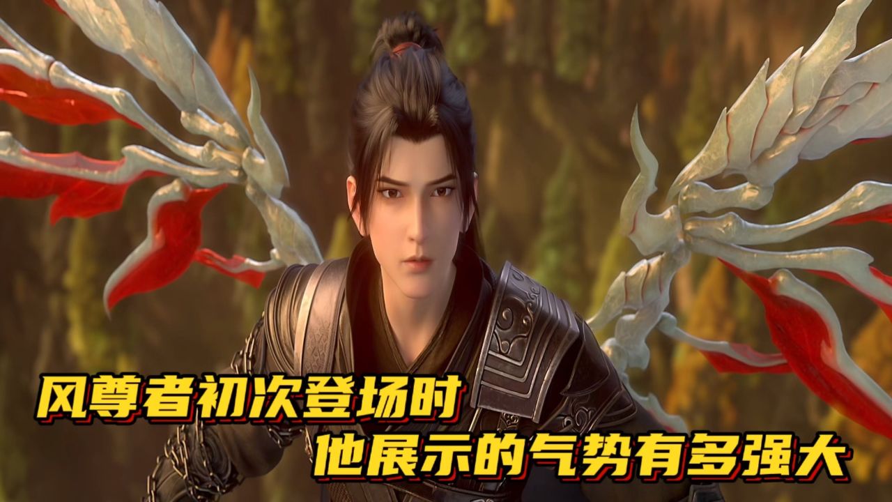 斗破苍穹年番:风尊者初次登场时,他展示的气势有多强大.