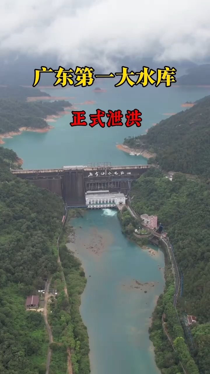 广东第一大水库,近期连连大暴雨,新丰江大坝,正式三闸全开,泄洪減压