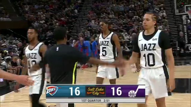 NBA夏季联赛：雷霆vs爵士第1节英文原声回放