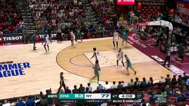 NBA夏季联赛：黄蜂vs尼克斯第4节英文原声回放