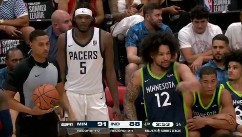 《NBA全场集锦》【回放】NBA夏季联赛：森林狼vs步行者第4节英文原声回放