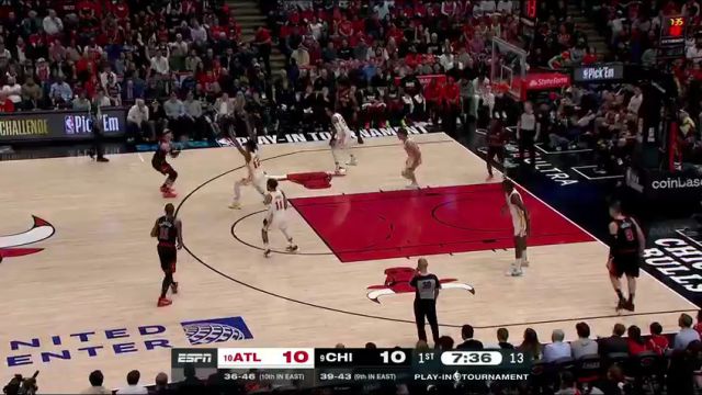 NBA附加赛：老鹰vs公牛第1节中文解说回放
