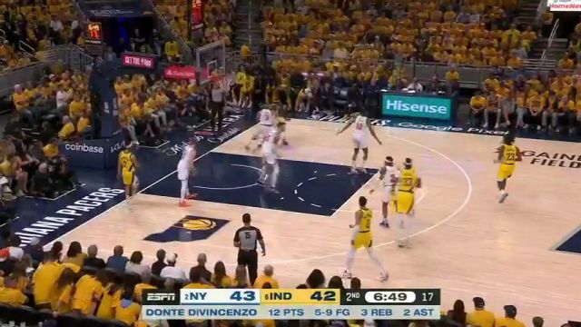 NBA季后赛：尼克斯vs步行者第2节中文解说回放