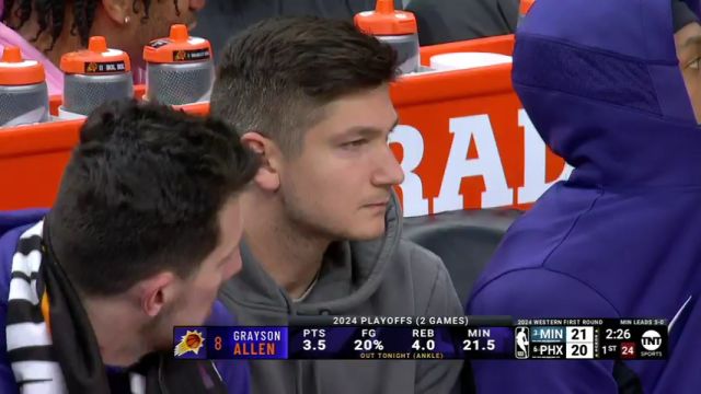 NBA季后赛：森林狼vs太阳第1节英文原声回放