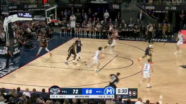 NBA季前赛：墨尔本联vs鹈鹕第3节英文原声回放