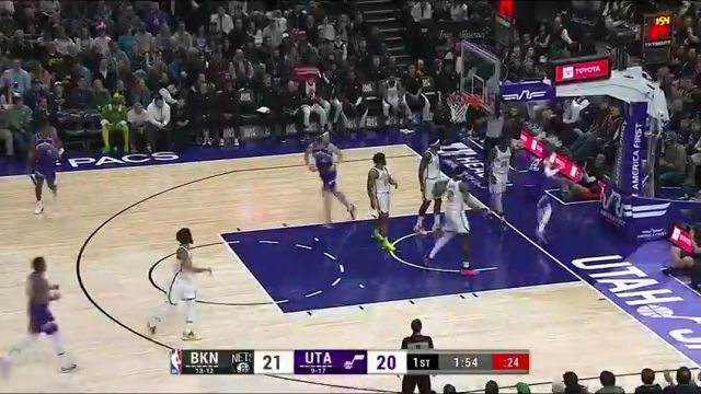 篮网vs爵士第1节英文原声回放