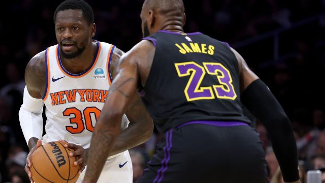 尼克vs湖人精华回放 兰德尔与布伦森合砍56分送湖人连败