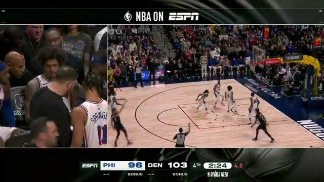 NBA常规赛：76人vs掘金第4节中文解说回放