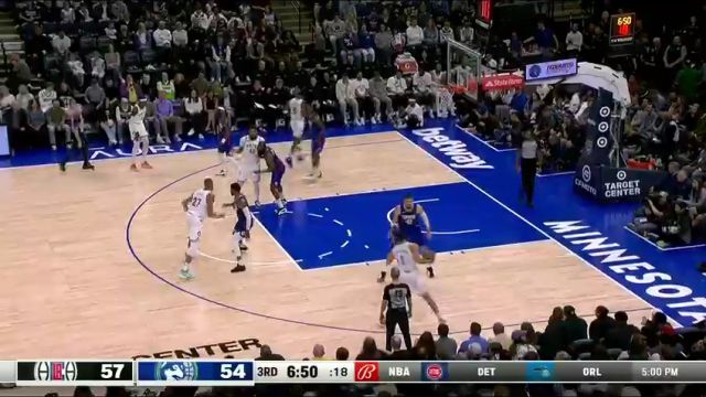 NBA常规赛：快船vs森林狼第3节中文解说回放