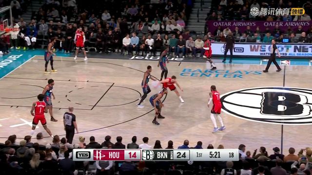 NBA常规赛：火箭vs篮网第1节中文解说回放