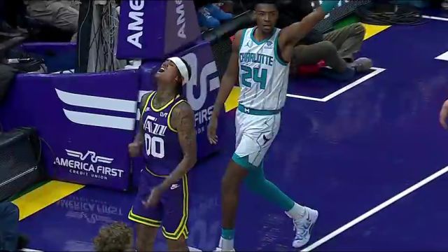 NBA常规赛：黄蜂vs爵士第4节英文原声回放