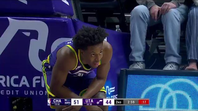 NBA常规赛：黄蜂vs爵士第2节英文原声回放