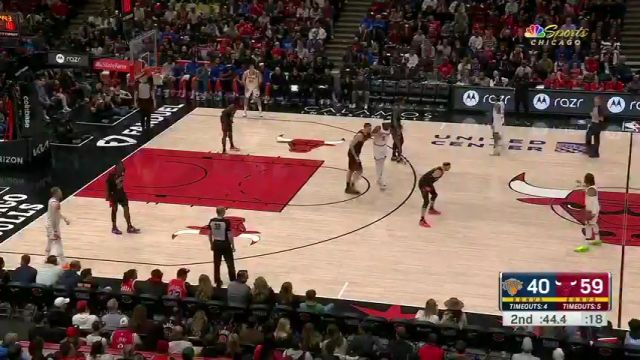 NBA常规赛：尼克斯vs公牛第2节英文原声回放