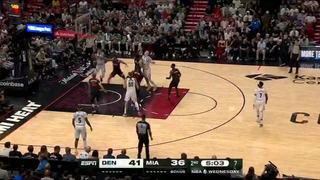 NBA常规赛：掘金vs热火第2节中文解说回放