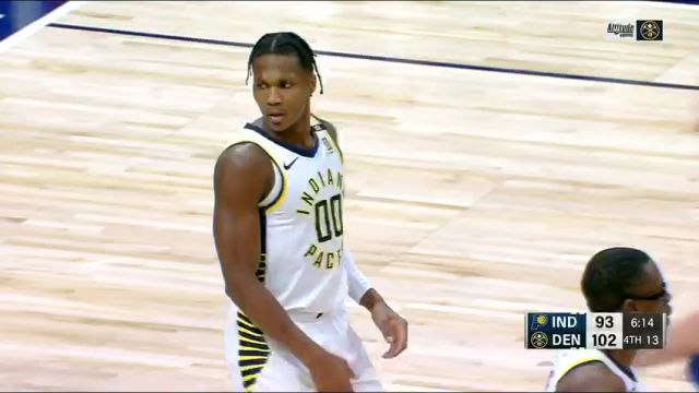 NBA常规赛：步行者vs掘金英文原声全场回放