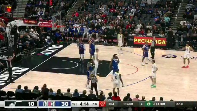NBA常规赛：爵士vs快船英文原声全场回放