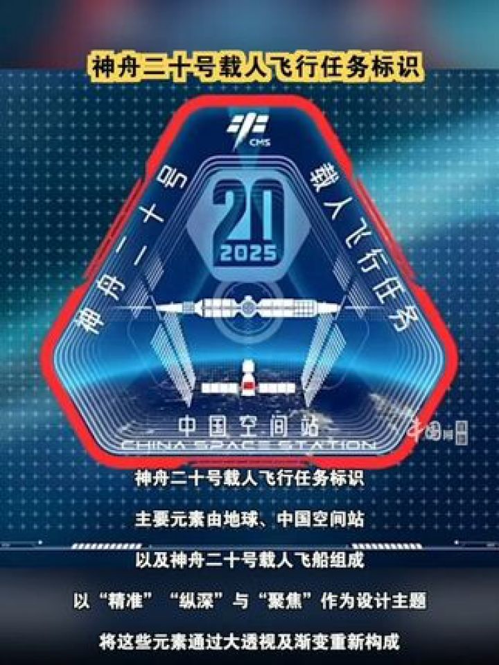 神舟二十号载人飞行任务标识:融合传统与创新,攀登新高峰_高清1080P在线观看平台_腾讯视频